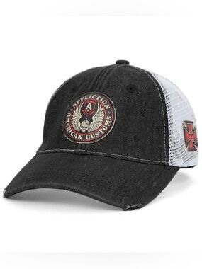 Affliction American Customs Tarmac Denim Trucker Hat